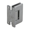 Brushed nickel Pinnacle adjustable shower door hinge (SKU P1N337BN), brass wall-mount H back plate for 8-12mm glass