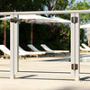 Polaris 200 soft-close gate hinge, black covers with 2205 duplex stainless steel pivot (SKU P0L180200SS)