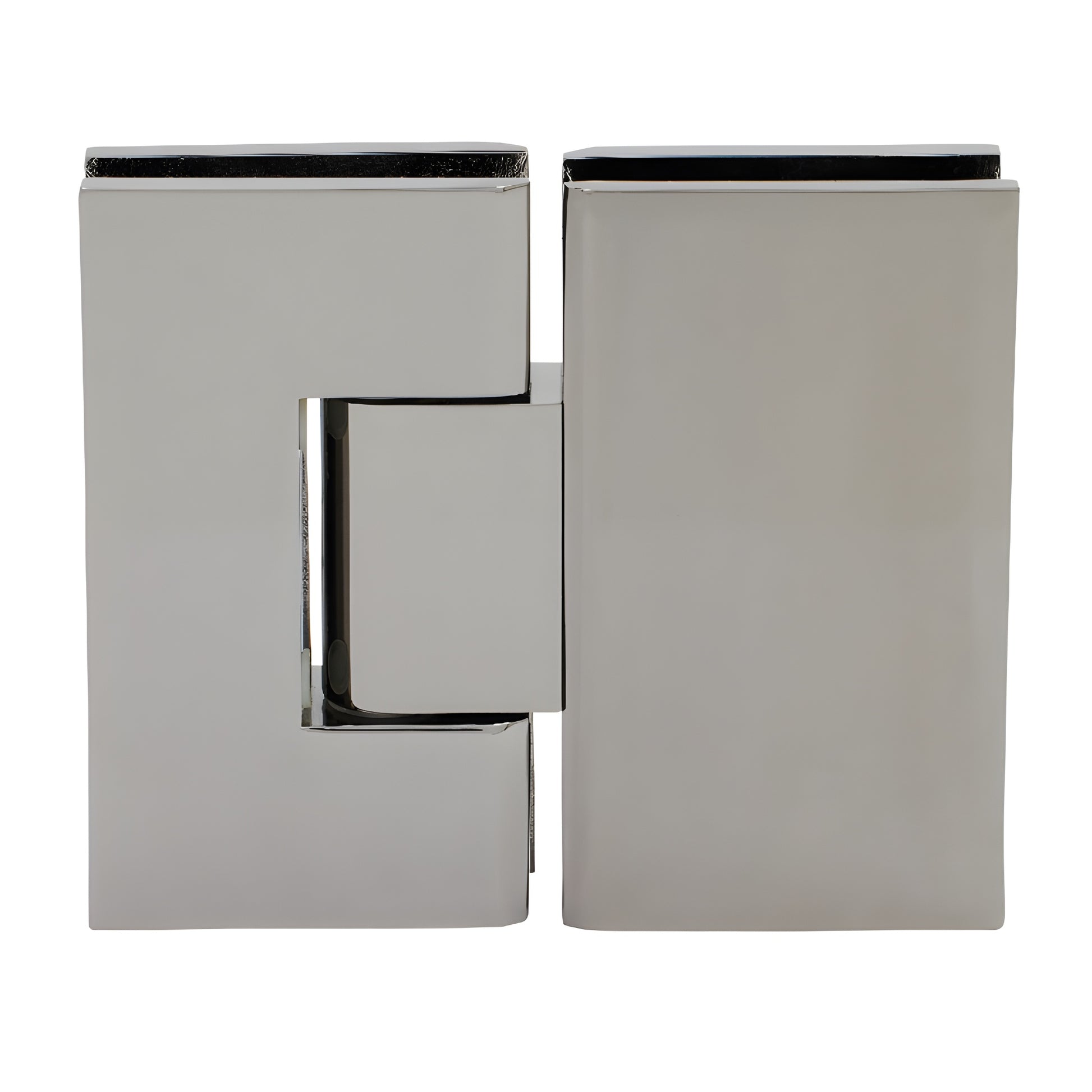 Gun metal Vienna glass-to-glass shower hinge V1E180GM - square brass 180 pivot for 10-12mm tempered glass