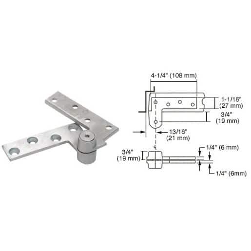 Rixson® Satin Chrome 3/4" Offset Top Pivot - Durable, sleek hardware for door installation