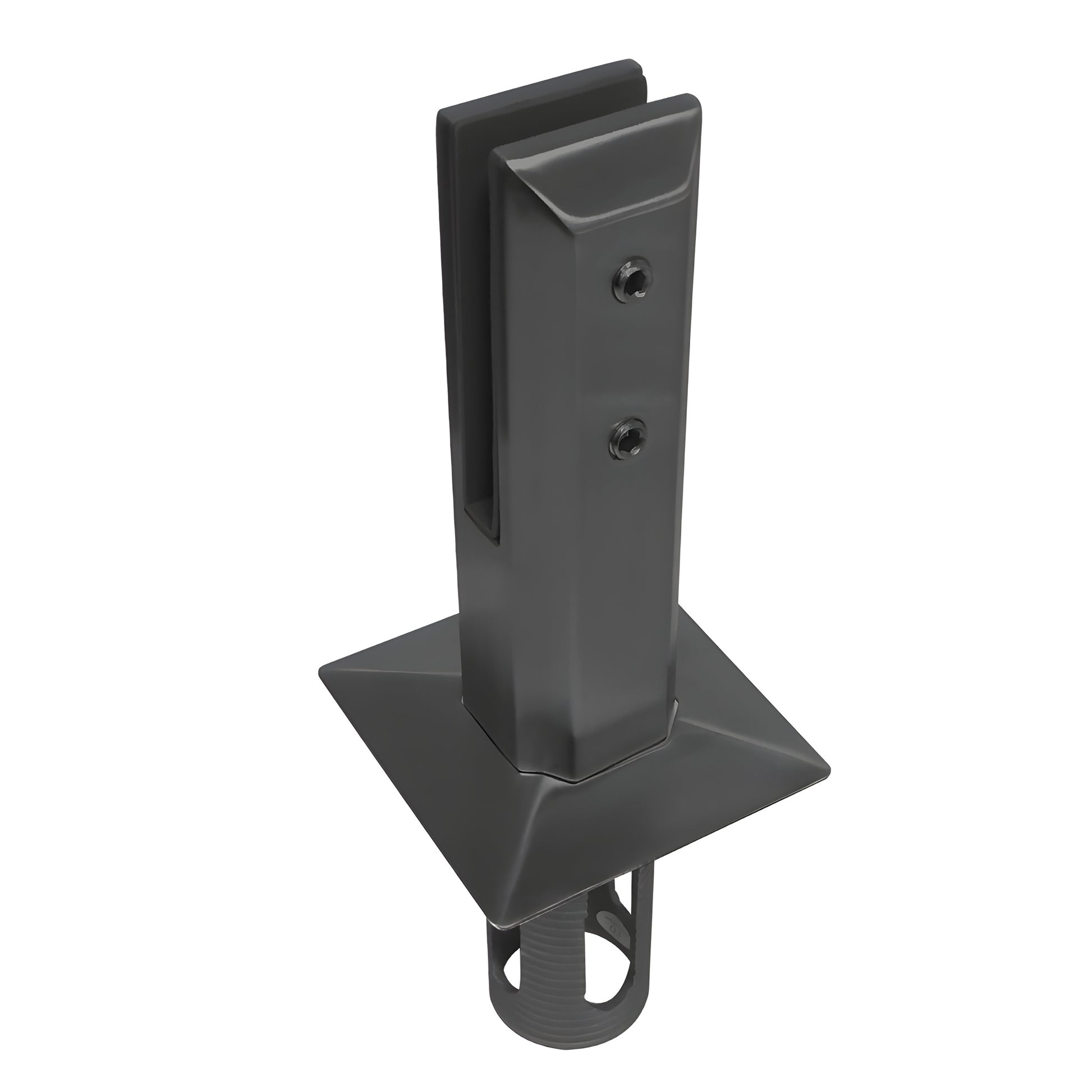 Matte black core-mount friction-fit spigot for 1/2 inch tempered glass, 2205 duplex stainless (SKU FWCS12MBL)