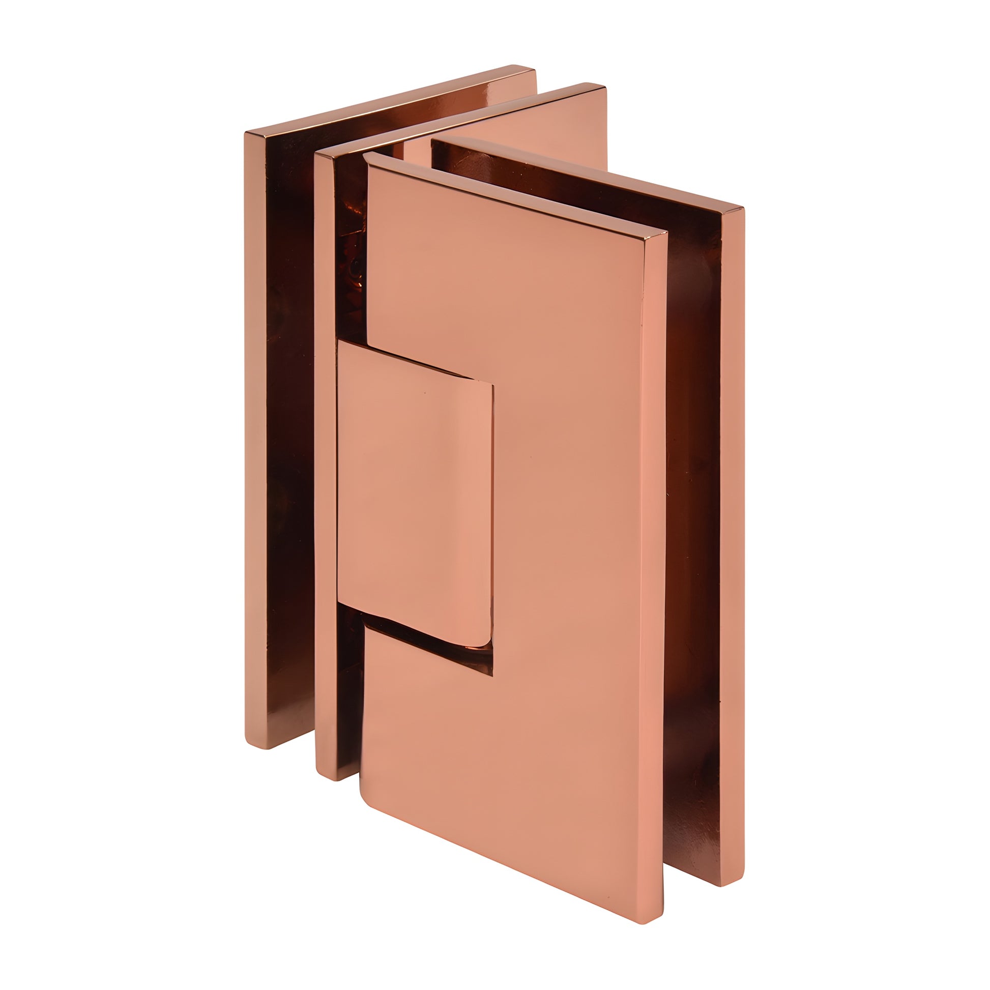 CRL Vienna V1E092RG rose-gold solid brass 90 glass-to-glass shower hinge, square edges for 10-12mm glass.