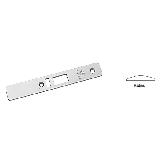 Adams Rite aluminum radius faceplate 1 x 6-7/8 in for AR4513 deadlatch, SKU 451220AL
