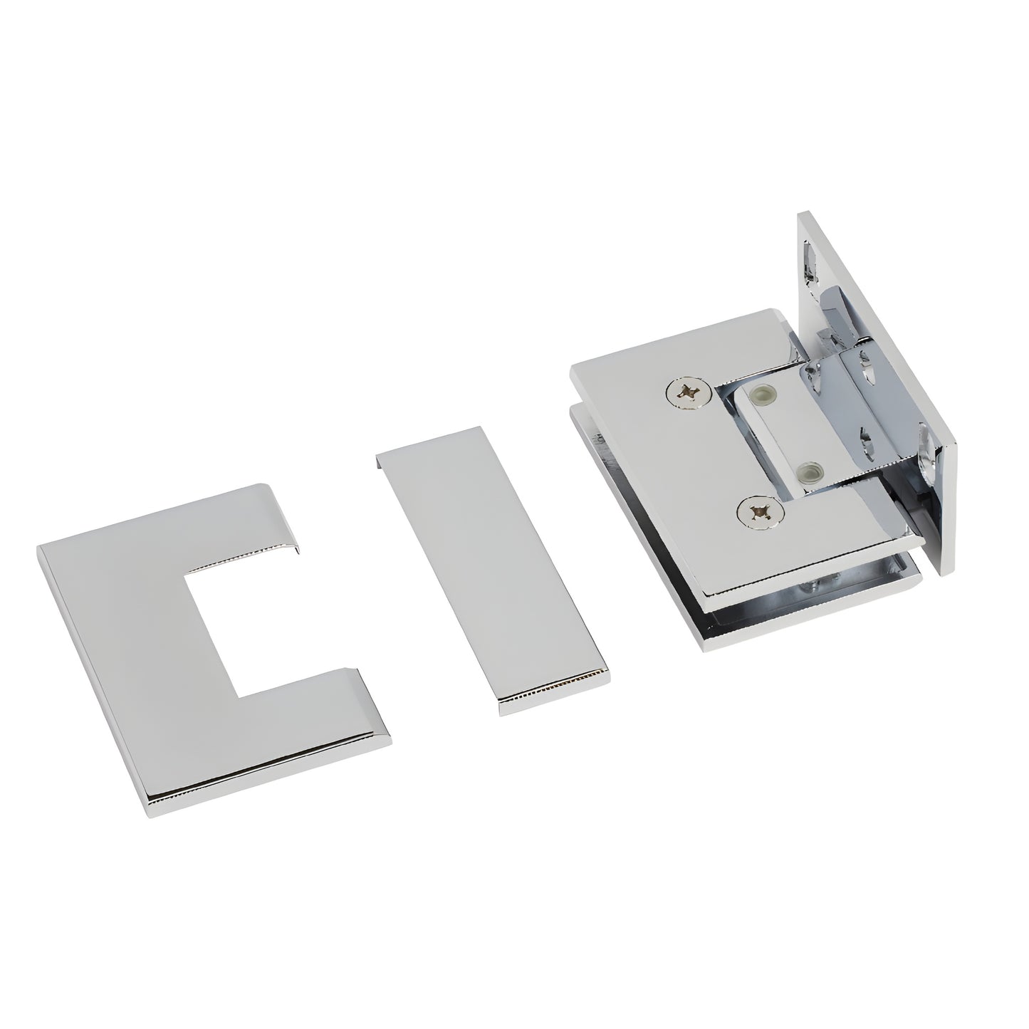 Polished chrome adjustable shower door hinge MEL324CH, solid brass for 8-12mm tempered glass