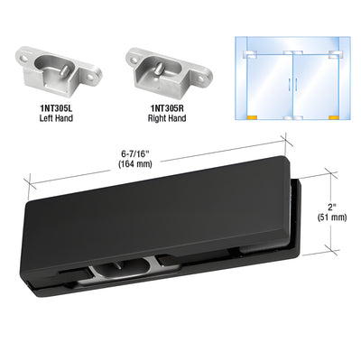 CRL Matte Black Right-Hand Bottom Patch Fitting for Glass Doors