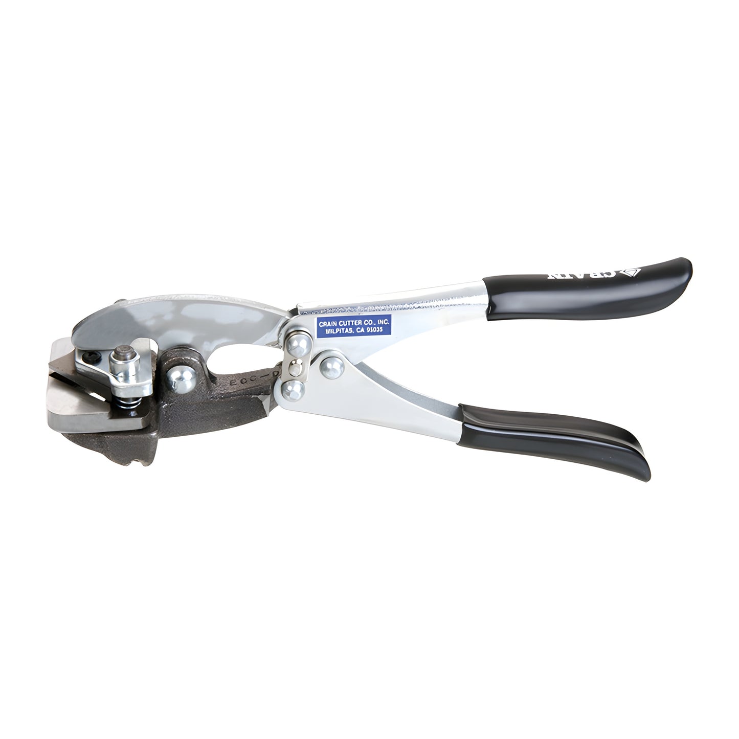 MT702 single-cut miter tool, handheld plier-style cutter with chrome body and black grips for stainless-steel trim.
