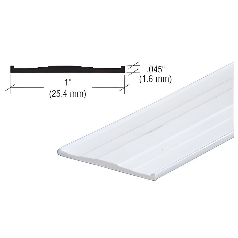 GR102W white PVC 1 in flat grid strip for sliding windows, low-profile 0.045 in (1.6 mm), adhesive mount
