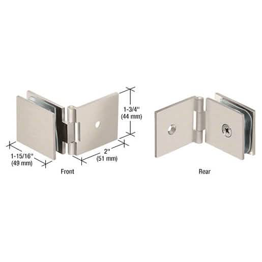 "CRL Brushed Nickel Adjustable Square Wall Mount Glass Clamp for Secure Glass Installation