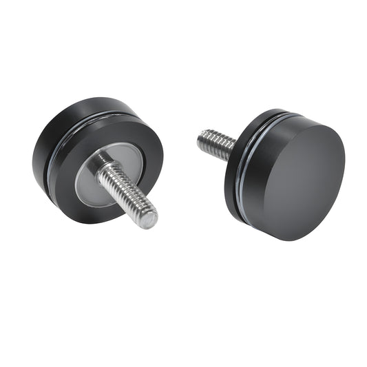 Oil-rubbed bronze brass mounting kit SKU 30SK0RB - two 1-1/4" round end caps with threaded rods and washers for 3/4" pulls