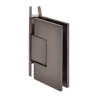 Matte gun metal Vienna 135 glass-to-glass brass shower hinge (V1E045MGM) for 3/8 to 1/2 in. glass