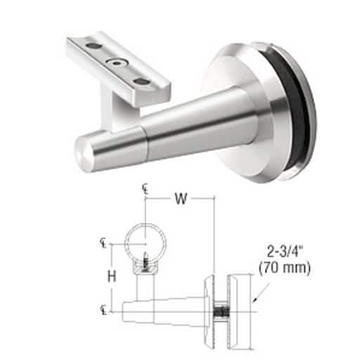 CRL-Blumcraft® Pacific Series Hand Rail Bracket in Polished Stainless for Glass Mounting