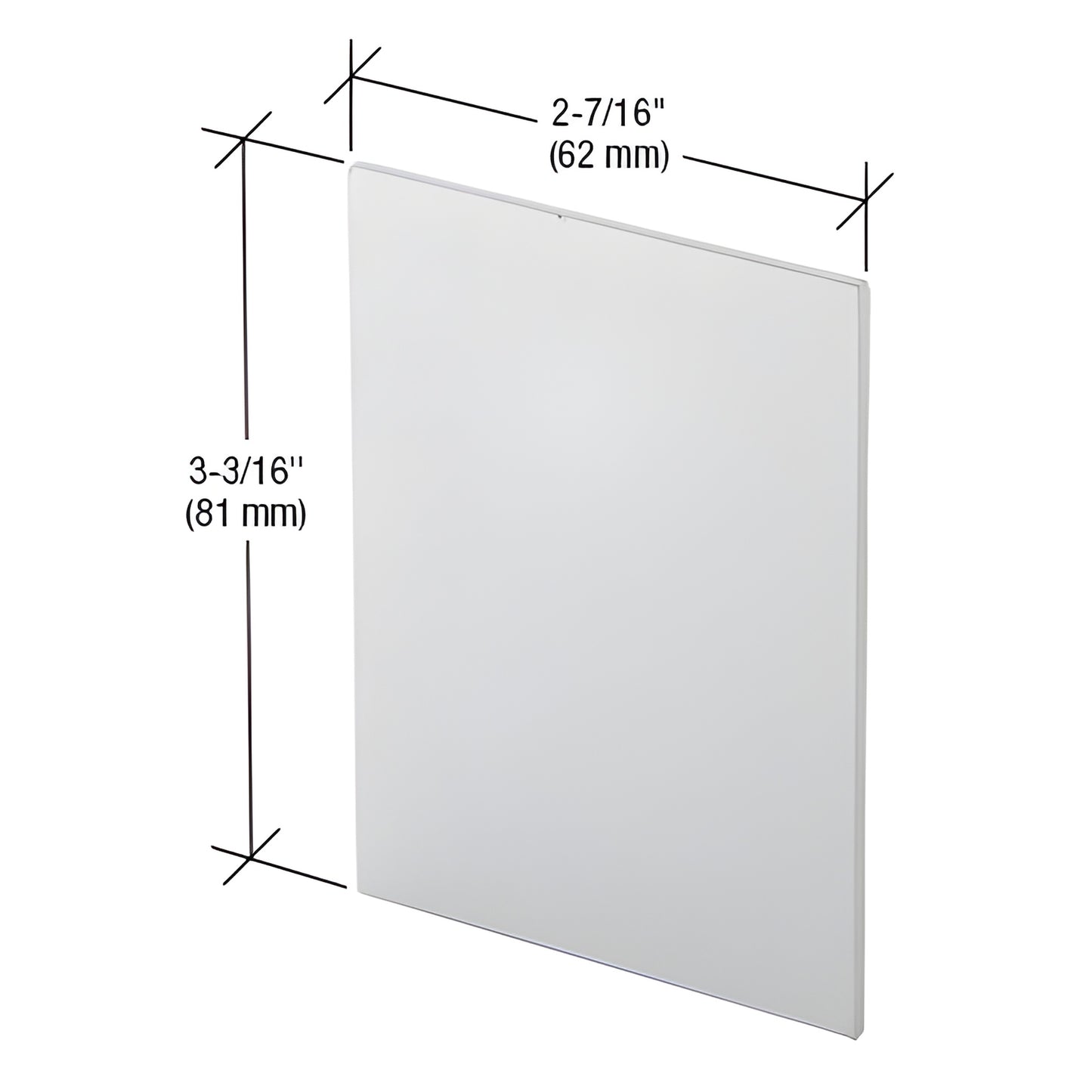 CRL4938 satin anodized top-track end cap, rectangular metal cover 81mm x 62mm, fits CRL 490/495.