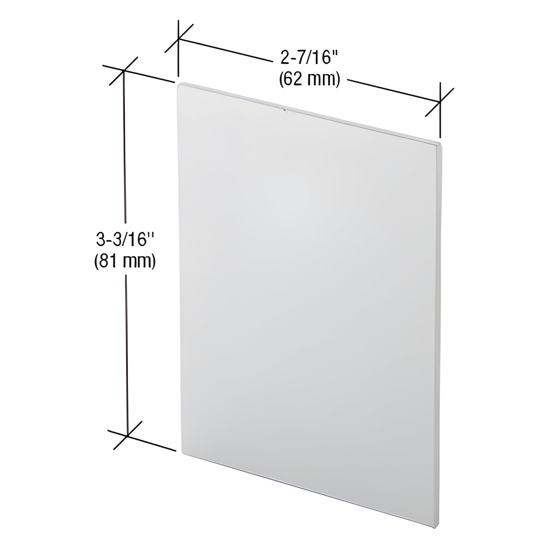 CRL4938 satin anodized top-track end cap, rectangular metal cover 81mm x 62mm, fits CRL 490/495.