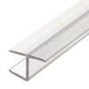 Clear polycarbonate H jamb P120HJ144, 1/2" (12mm) glazing seal for 180 glass-to-glass shower doors, 144" long