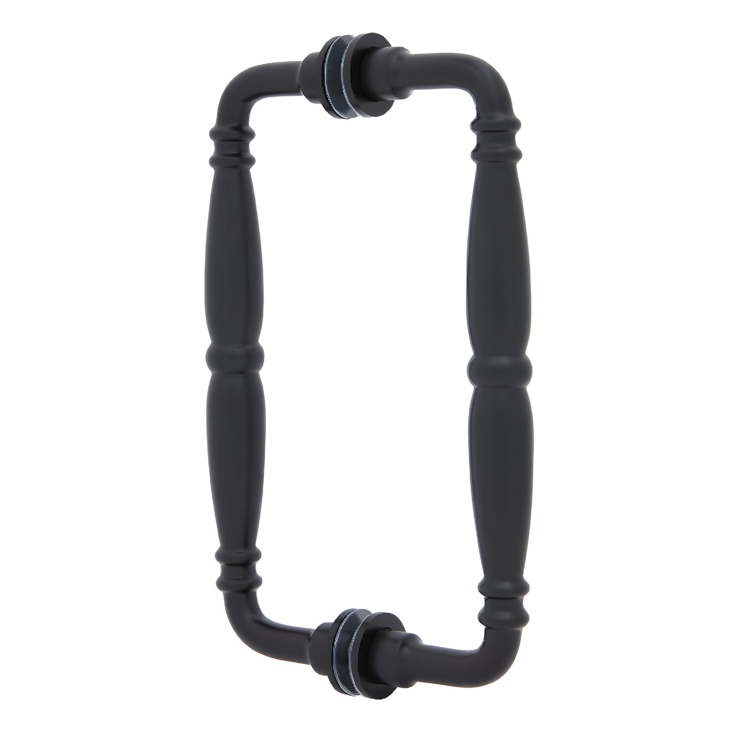 Victorian solid-brass back-to-back shower door pull, oil rubbed bronze finish, contoured decorative handle (SKU V1C8X80RB)