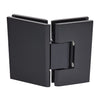 Gloss black solid brass 135 glass-to-glass squared shower hinge, SKU V1E045BL