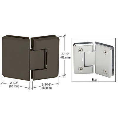 CRL Pinnacle 045 135° Oil Rubbed Bronze Glass-to-Glass Shower Hinge