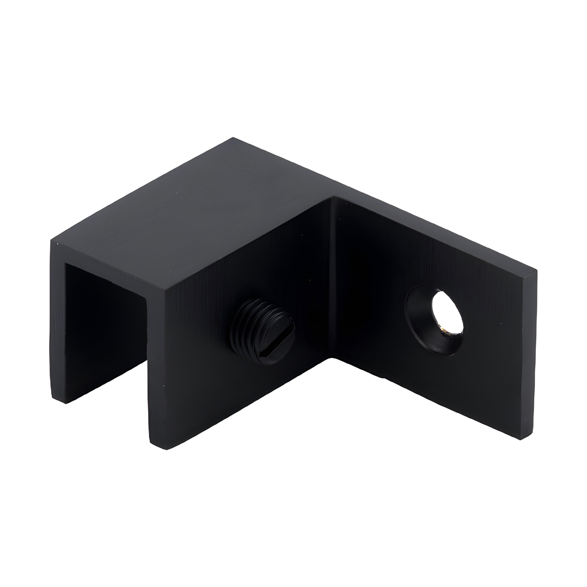 Oil rubbed bronze brass sleeve-over glass clamp (left-hand) for 5/16-1/2" (8-12mm) frameless shower glass, SKU S0GC37L0RB