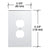 CRL Clear Acrylic Mirror Outlet Cover Plate, Single Gang Duplex
