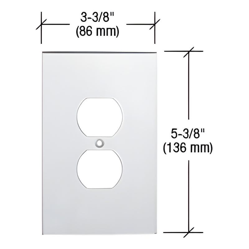 PMP103 clear mirror-backed acrylic duplex outlet cover plate 3-3/8 x 5-3/8 in, polished edges