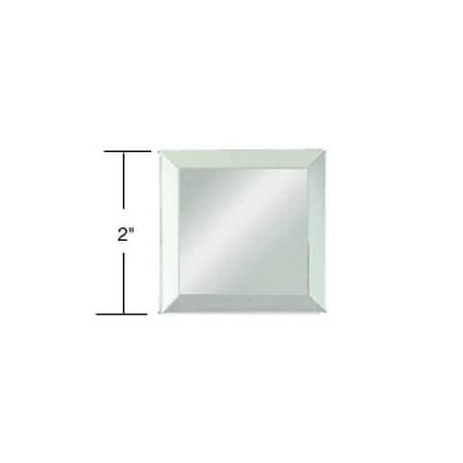 CRL Clear Mirror Glass 2\" Square Beveled on All 4 Sides - Elegant, Premium Finish