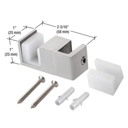 CRL Brushed Stainless Steel Replacement Door Guide for Secure Fixed Panel Attachment