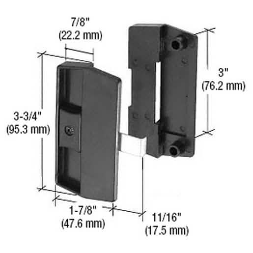 CRL Black Sliding Screen Door Latch & Pull for Academy Doors - Durable & Stylish