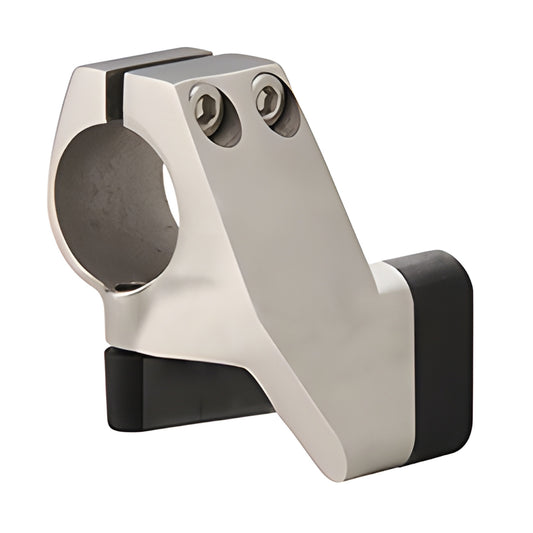 LS405LBS brushed stainless steel Laguna Series sliding door stop with clamp and rubber bumper