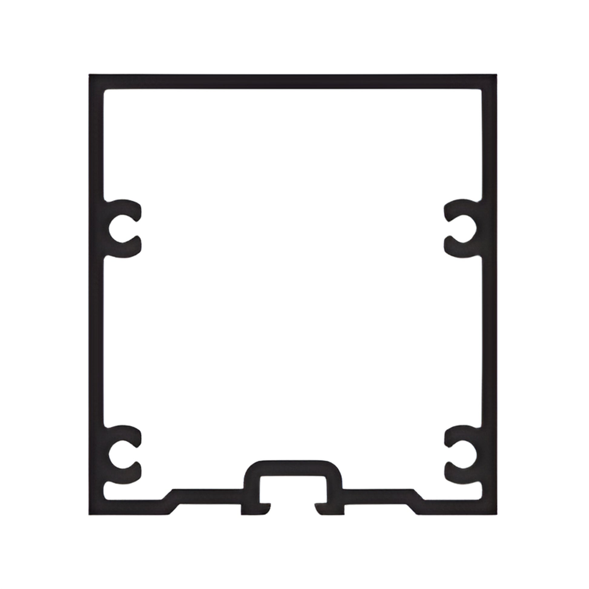 Black extruded aluminum profile (curtain wall/glazing sill) with internal clip grooves, SKU RW46071.