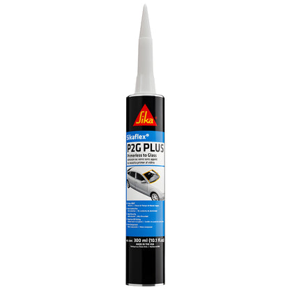 Sikaflex P2G PLUS 300 ml black windshield adhesive cartridge with white nozzle (SKU 529509)