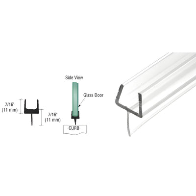 CRL One-Piece Bottom Rail with Clear Wipe for 3/8 in Glass Door