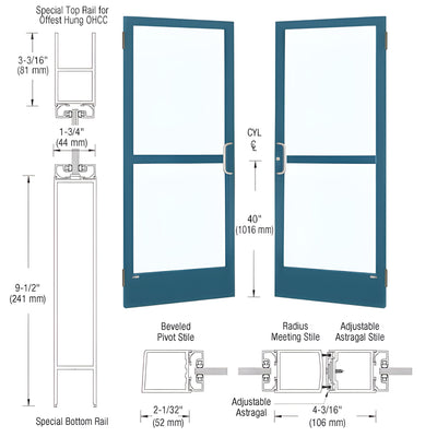 CRL-U.S. Aluminum 72x84 Kynar Painted Narrow Stile Entrance Doors S250
