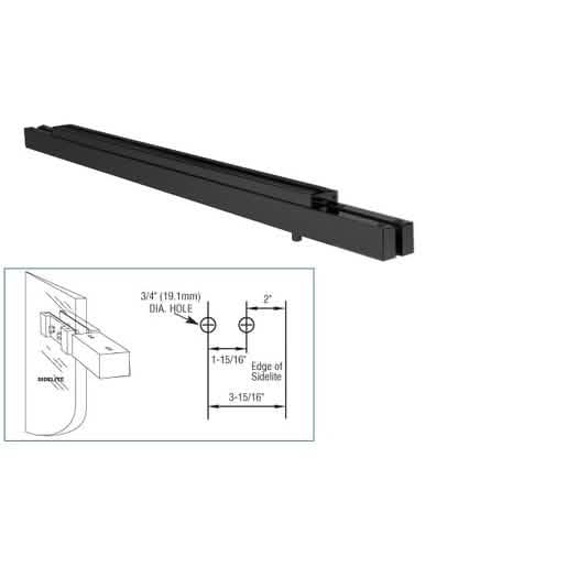 "CRL Matte Black Floating Header with Top Pivots for 36" Opening - Sleek and Modern Design