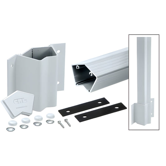 CRL 135 100 Series aluminum fascia post kit, mill finish, hardware included - SKU 1FP5142KM