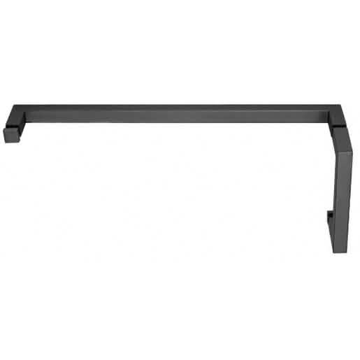 CRL Matte Black "SQ" Pull Handle with 18" Towel Bar - Sleek, Modern Bathroom Hardware
