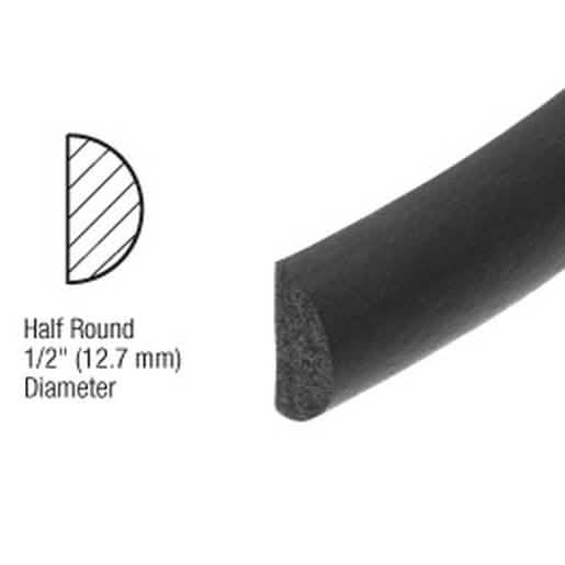 CRL 1/2" Half Round Foam Door Weatherstrip - Durable, Energy-Saving Seal for Doors