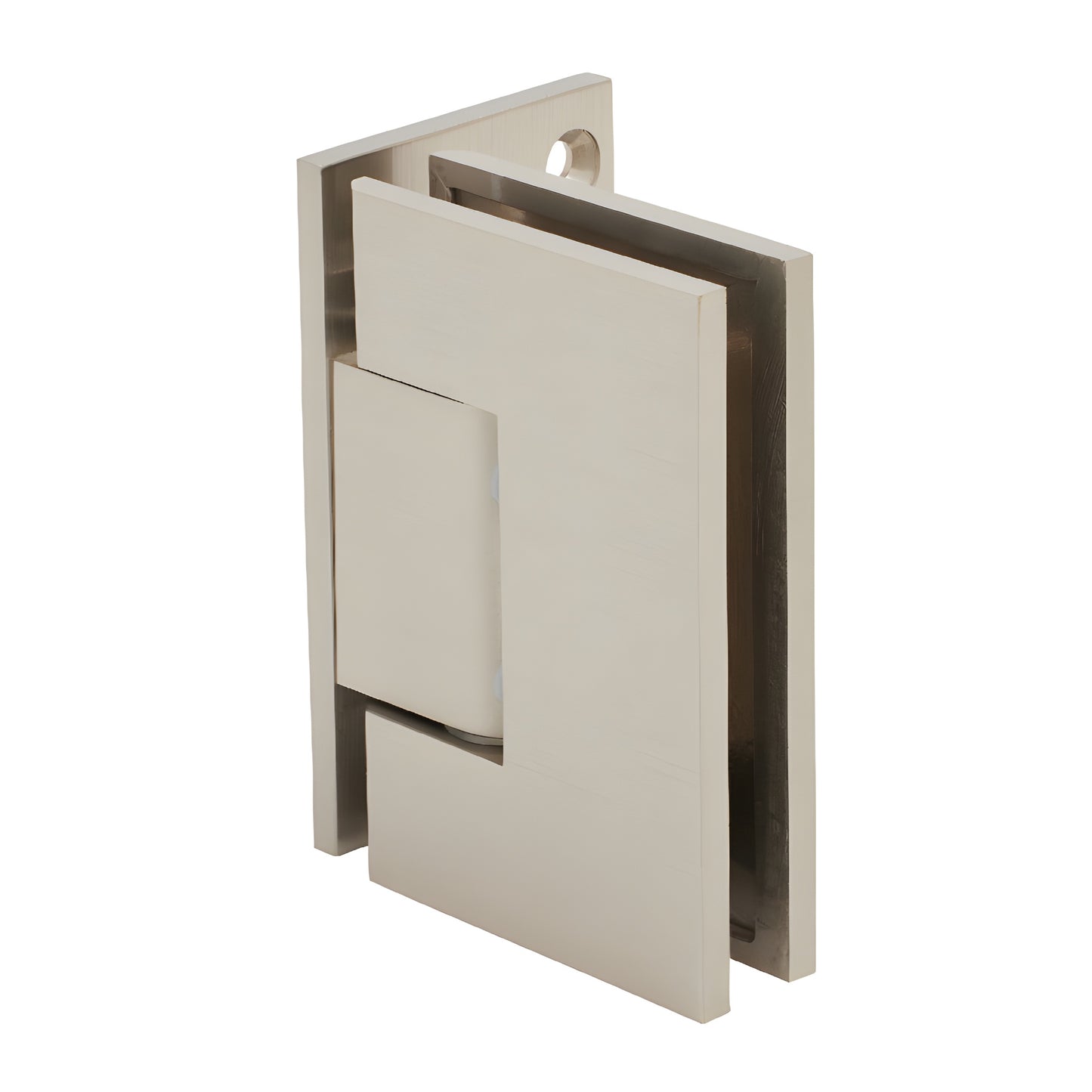 MEL044BN Melbourne brushed nickel solid brass offset wall-mount shower door hinge for 8-12mm tempered glass