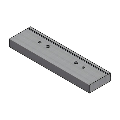 Satin anodized center pivot mounting block (SKU FCPDB1SA) for CRL Fallbrook double acting glass doors.