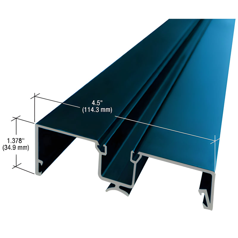 6063 T5 aluminum extrusion profile with custom Kynar finish, 4.5" x 1.378" - SKU JS49271