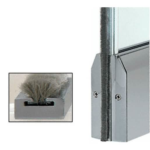 CRL Brushed Stainless Weatherstrip Kit for 4" Tapered Rail with Clear Polycarbonate Channe