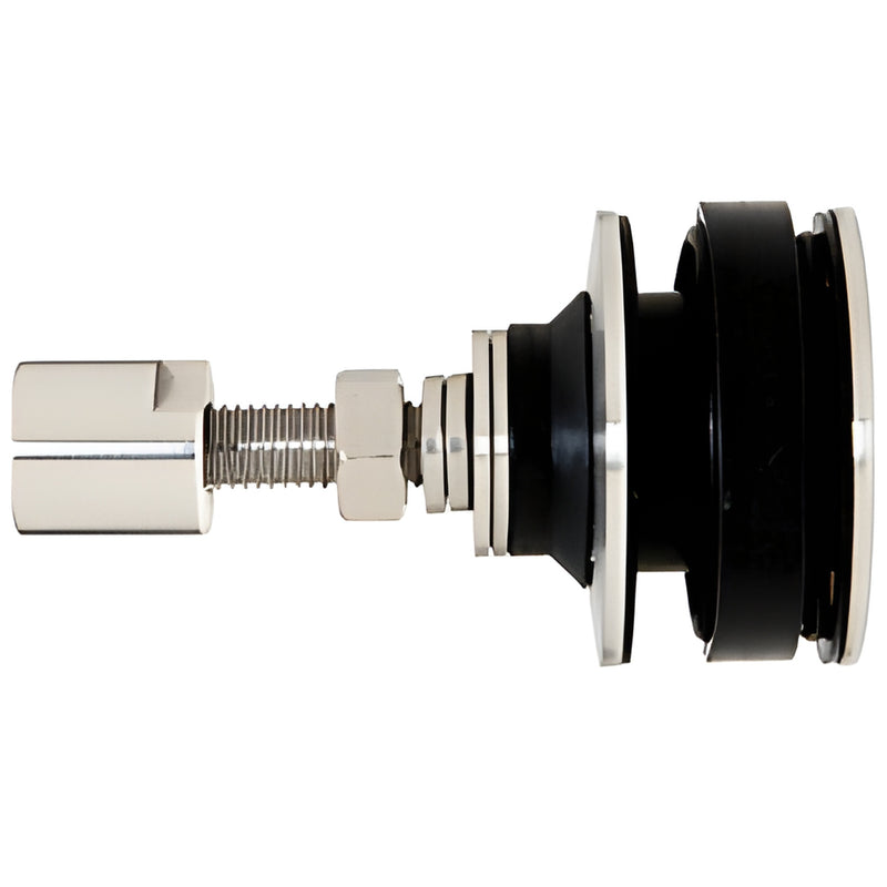 HS1GF14PS swivel glass attachment - stainless chrome wall-and-socket fitting with rubber gasket, threaded for 1-1/4" IGU