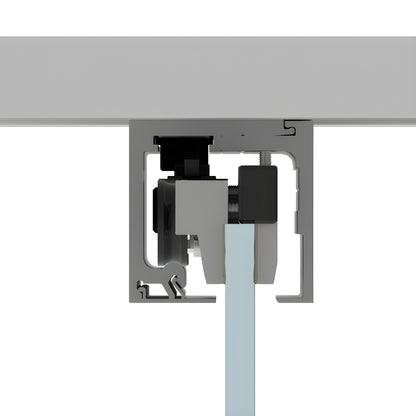 CRL690BSA brushed stainless sliding door kit - 118 in. top-hung track and rollers for 3/8-1/2 in. tempered glass panels