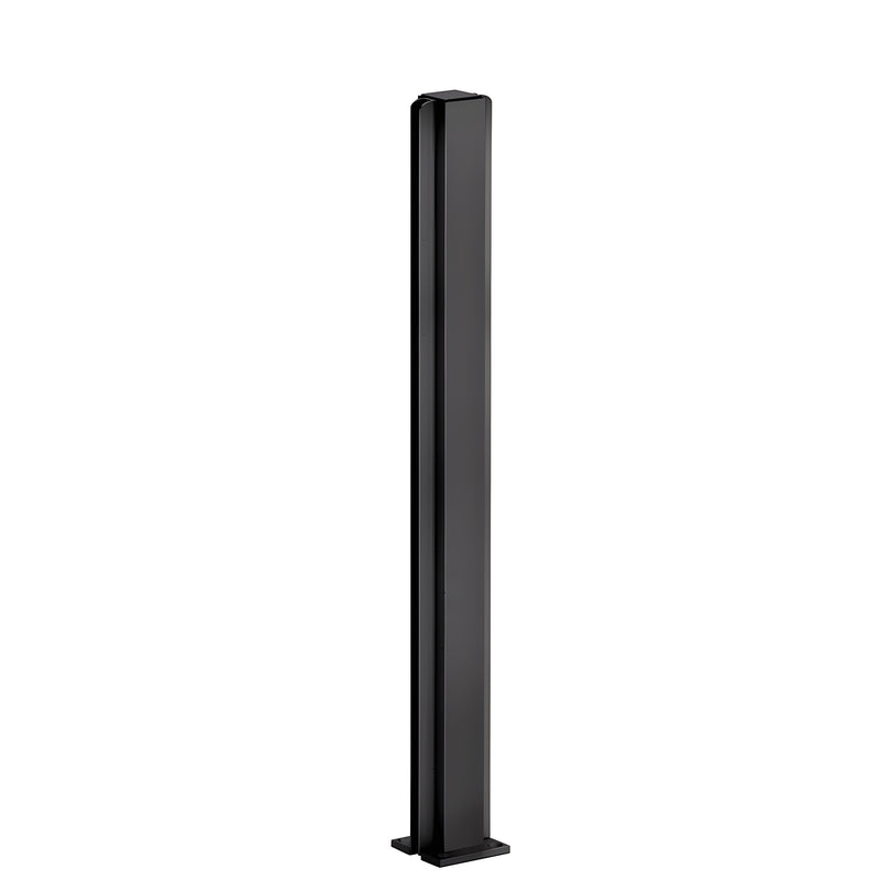 D990DU24C dark bronze anodized 24" aluminum square partition post, center U-channel for 1/4" (6mm) glass