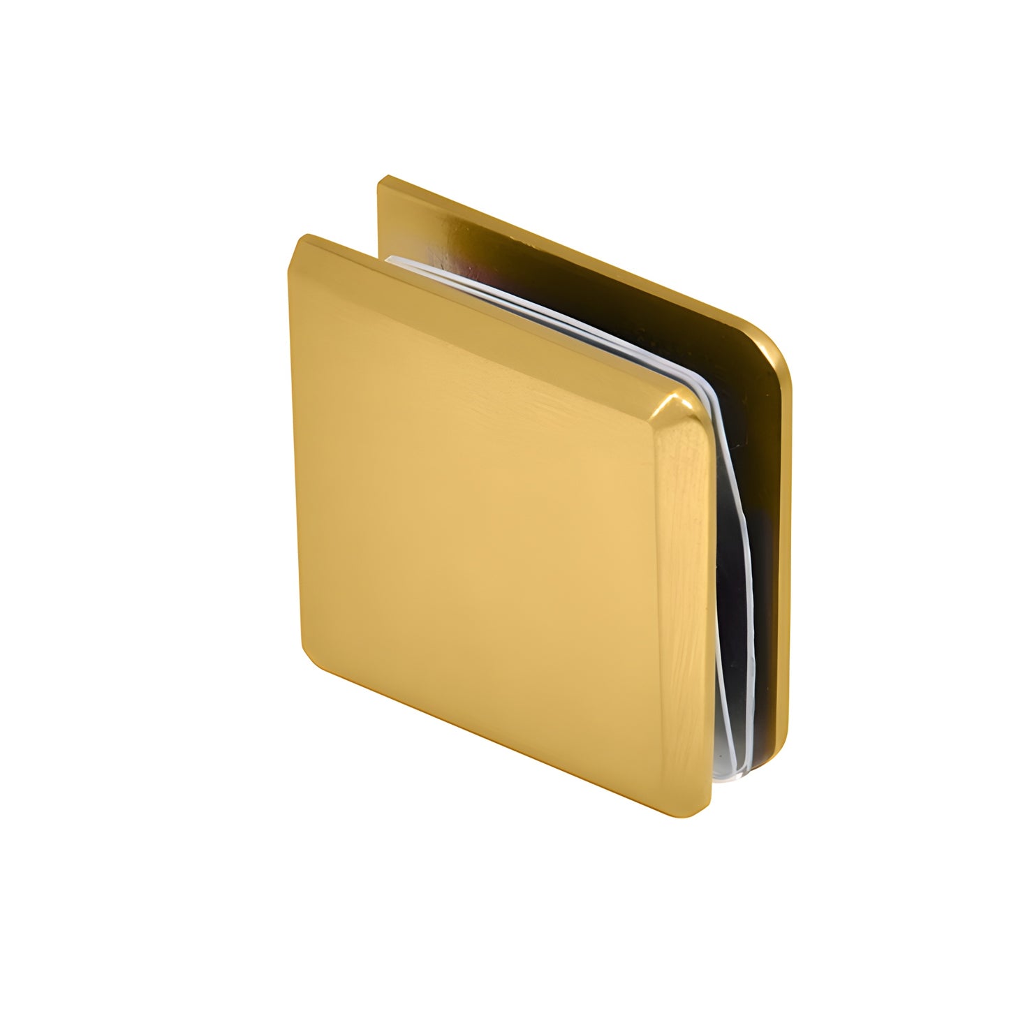 BCU4MG modern gold brass wall-mount glass clamp for 3/8-1/2" panels