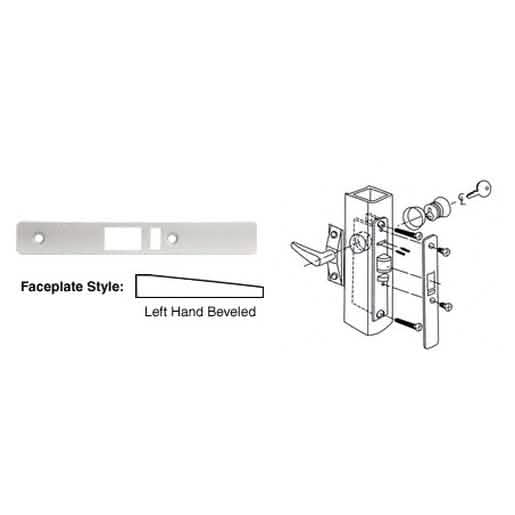 CRL Aluminum Left Hand Beveled Faceplate for DL2140 Deadlatch Locks - Durable & Stylish