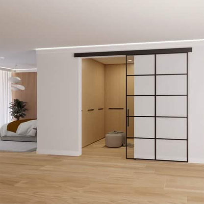 CRL50 Matte Black Single Sliding Door Wall Mount Kit - Sleek Design & Easy Installation