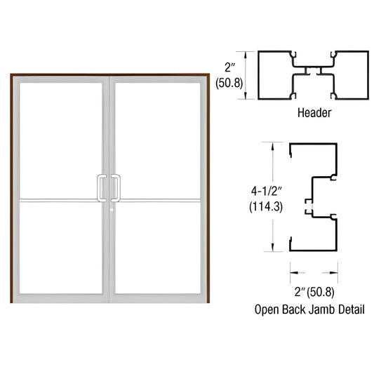 Aluminum double-door frame, Black Bronze Anodized Class 1, for 72 84 opening with open-back jambs. SKU 1B72522