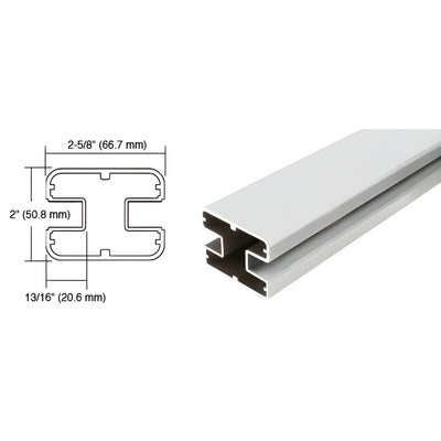 CRL 60" Silver Rectangular 2" x 2-5/8" 180° Glass Door Post