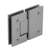 GEN180BN brushed nickel glass-to-glass square shower hinge, solid brass, self-centering, fits 8-12mm glass