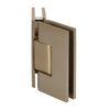 Brushed bronze square glass-to-glass shower hinge (Vienna), solid brass, for 3/8-1/2" (10-12mm) tempered glass
